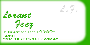 lorant fecz business card